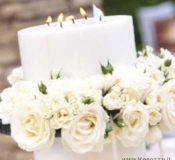 Centrotavola Matrimonio con Candele e Rose